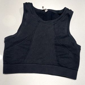 Aerie High Neck Longline Textured Sports Bra